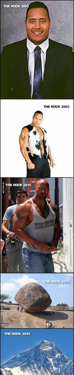MensHumor's tweet photo. The evolution of @TheRock http://t.co/FmvaF4jWXR
