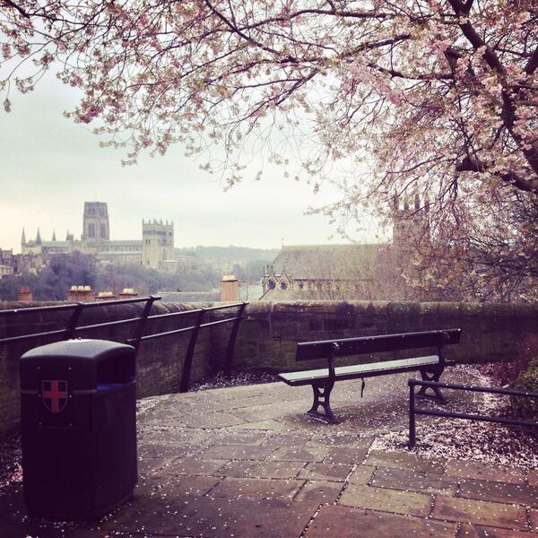 Durham Cathedral looking especially pretty from the train station today. #Durham