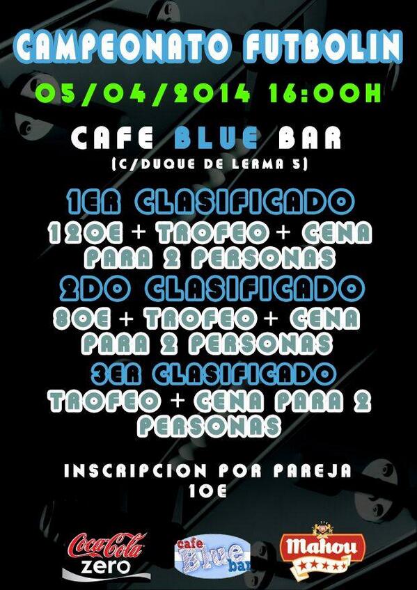 CafeBluebar's tweet photo. Damos la bienvenida a nuestro futbolín con un gran Campeonato!!!! animados!!!! ;) http://t.co/PFLF2NzyfR