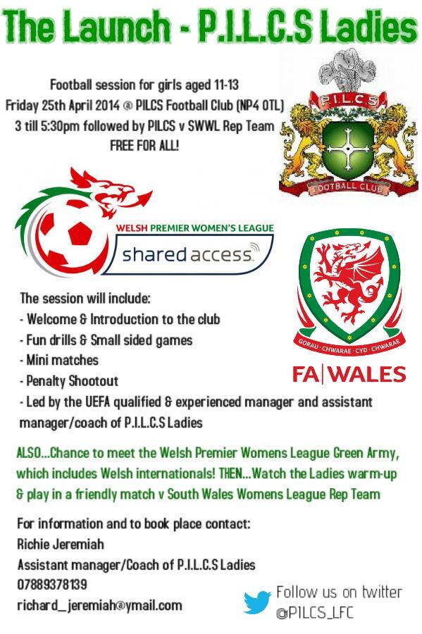 Just under 3 weeks till 'The Launch' can anyone living in torfaen or involved in girls football give this a retweet?