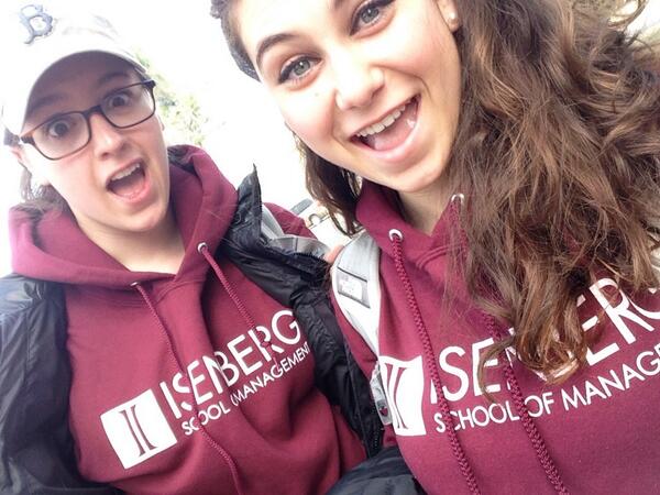IsenbergUMass's tweet photo. Who else is showing #IsenbergPride today? MT @Steph_Berenson honor of new rankings @jess_eklund & I in #isenbergswag http://t.co/VUeWGYPIPd