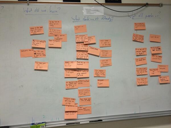 bonewarsproject's tweet photo. Retrospective for this past sprint http://t.co/MGAl7vp7iu