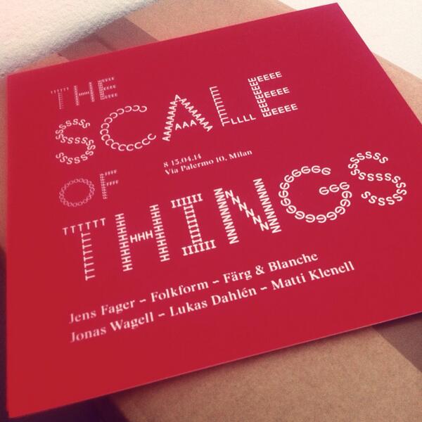 Folkform at Via Palermo 10, see you in Milan! #thescaleofthings