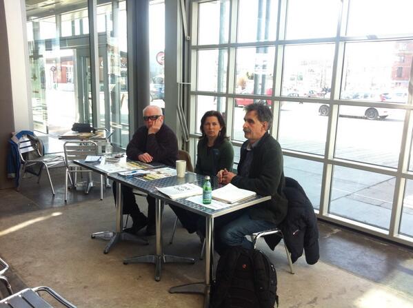 We're talking GMOs this morning @HfxSeaportMrkt L-R: David Patriquin, Lil MacPherson &amp; Norbert Kungl.