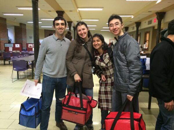 Columbia_Biz's tweet photo. [PHOTO] Our happy volunteers are ready to deliver some meals for  @Citymeals! #CBSDayOfImpact http://t.co/Mg1WLNBvPJ
