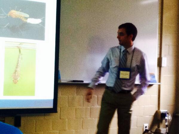 XUChemProf's tweet photo. Two time NCUR presenter, XU @BioXavier  Kevin Perkins talks mosquito research at #ncur2014. http://t.co/lCLYDmdBPn Trifecta next year?