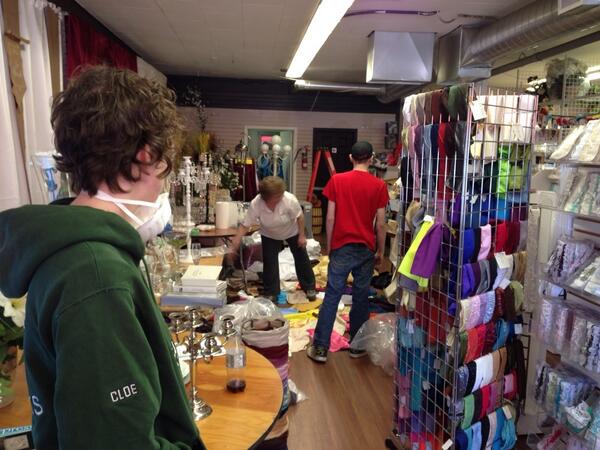 RossNeitz's tweet photo. Clean up underway at #abcweddings after arson fire overnight. Damages estimated at $450k. More .@GlobalEdmonton http://t.co/yr8mayJVi9