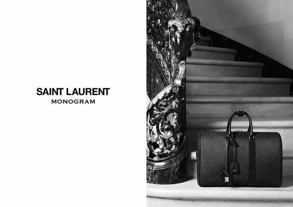 YSL's tweet photo. SAINT LAURENT MONOGRAM / THE NEW LUGGAGE AND ACCESSORIES LINE / MORE ON http://t.co/ctbVQVlcY0 http://t.co/ZpANVQwhec