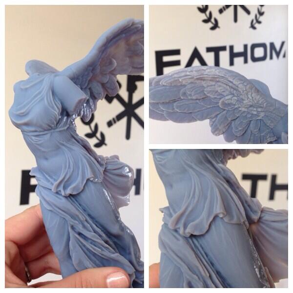 3D printed a mini Winged Victory of Samothrace this week... great example of PolyJet-based #3Dprinters! #3Dprinting