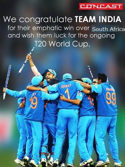 ConcastGroup's tweet photo. Congratulations Team India 

#Concast
#T20WC2014 http://t.co/uvmbmR07VE