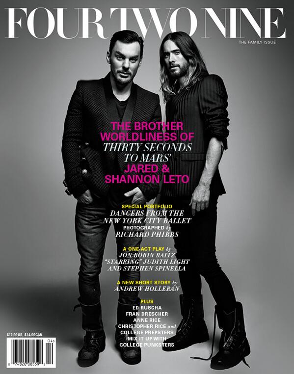 429Magazine's tweet image. Showing off #FourTwoNine cover boys @JaredLeto @ShannonLeto @30SECONDSTOMARS to debut at #glaadawards - @kevsessums