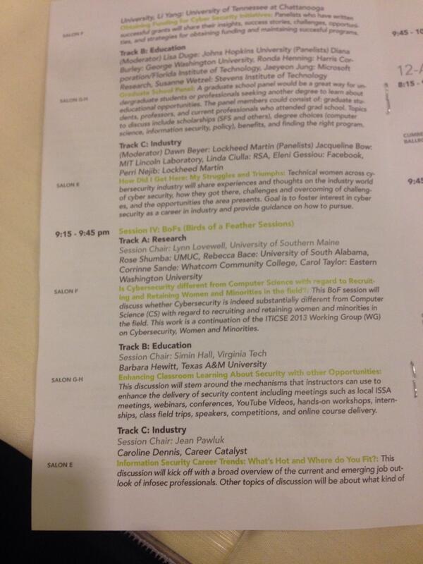 WiCyS2014's tweet photo. http://t.co/28M9X7OBAi