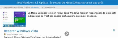 RouteurNews's tweet image. Post #windows8.1 Update : le retour du #menudémarrer n&apos;est pas prêt  routeurnews.com/gQl #responsable