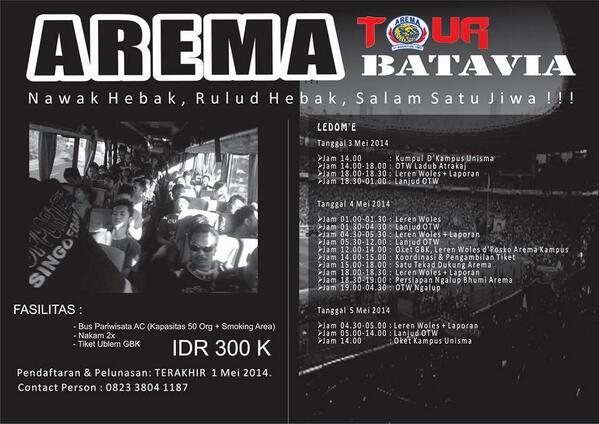 Tour Batavia <a href="/AremaBrawijaya/">#135🥀</a> <a href="/AremaniaUIN_Mlg/">Aremania UIN Maliki</a> <a href="/Aremania_UM/">Bernie Despain</a> <a href="/aremania_poltek/">AREMANIA POLINEMA</a> <a href="/AREMA_UMM/">Aremania Kampus Putih</a> <a href="/ITS_Aremania/">IT'S AREMANIA</a> <a href="/Aremania_UNAIR/">Aremania Unair</a>