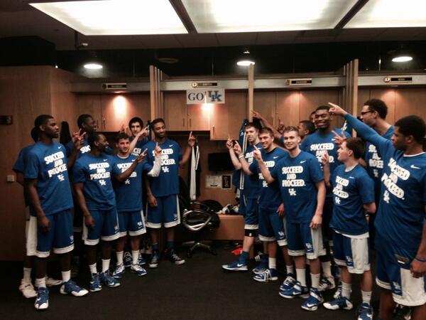 In front of <a href="/swish41/">Dirk Nowitzki</a>'s locker. Dirk's a huge Kentucky fan. #SucceedandProceed