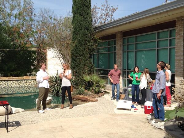 RhythmCEO's tweet photo. Rhythm team rockin' the corn hole by the pool at our HQ! #gotrhythm http://t.co/J57iHGndn1