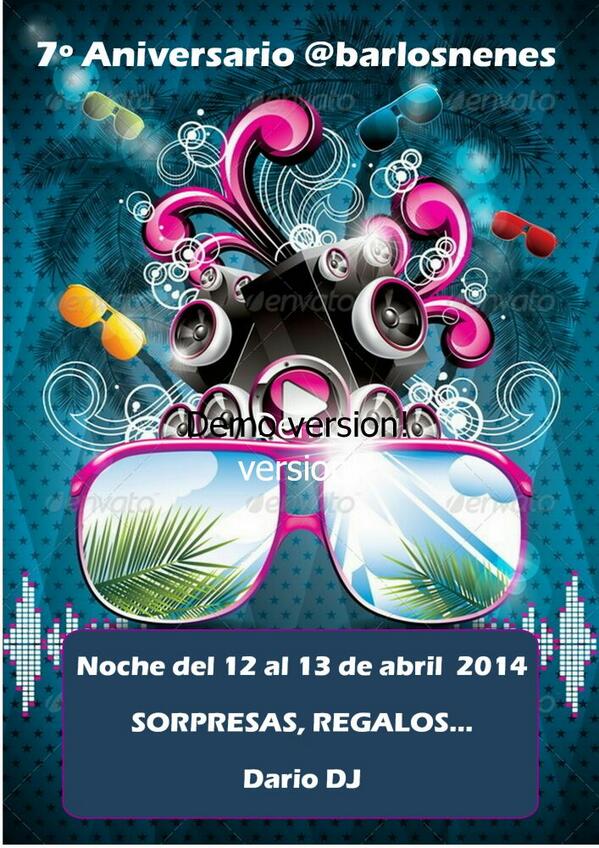 barlosnenes's tweet photo. sabado 12-4-2014, 7aniversario @barlosnenes,regalos,sorpresas,dario d.j, #fiesta,#musica,#navalmanzano te esperamos http://t.co/r4U6qQYCf5