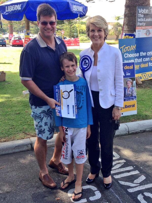 HonJulieBishop's tweet photo. Lots of support at Cottesloe Civic Centre. Great to meet McGregor and Alex #wavotes #waliberal http://t.co/HLn7ANHtEr
