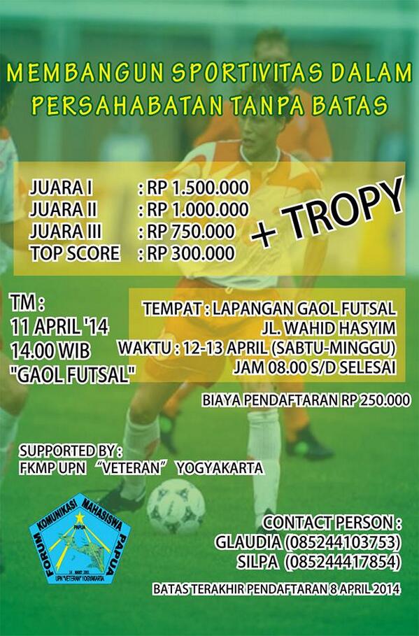 Teman-teman JANGAN LUPA DAFTAR yaa! #FKMPFutsalCup @HIMASETAUPNYK @Himahiupnyk <a href="/HIMIE_Lets_Go/">HIMASEPA UPNYK</a>