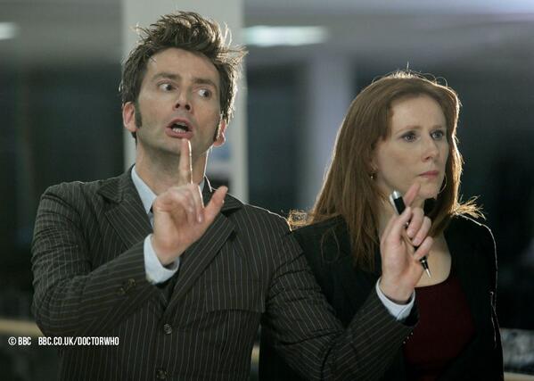 bbcdoctorwho's tweet image. Here’s a moment from Partners in Crime, the adventure that first aired exactly 6 years ago today!