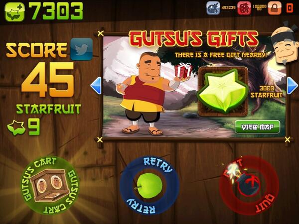I just sliced 45 fruit in Classic Mode on <a href="/FruitNinja/">Fruit Ninja</a> fo bit.ly/MGjtkN