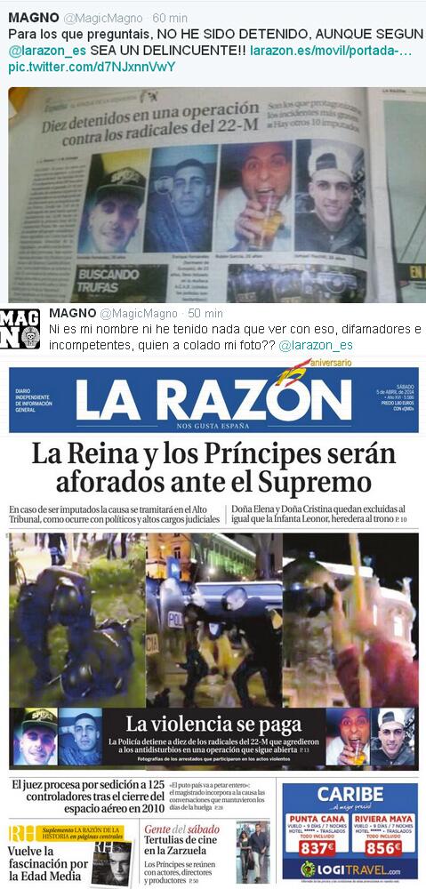 erreape's tweet photo. Apoyo para @MagicMagno. Muy heavy la metida de pata de @LaRazon_es tachándolo falsamente de delincuente. Difúndelo http://t.co/7sM8LMNzcD