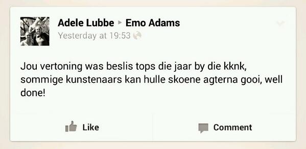 Dankie @AbsaKKNK Vir Alles Wat Mal Is 
&amp; Op Hierdie Noot sê Die #FindingEmo Cast
Totsiens <a href="/huisgenoot/">Huisgenoot</a> <a href="/kritredaksie/">krit</a>