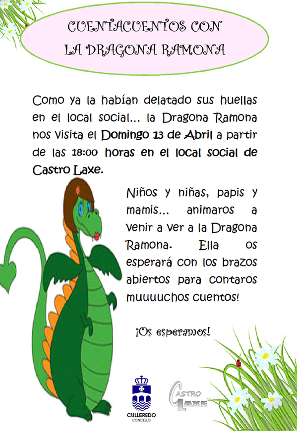 CastroLaxe's tweet photo. La Dragona Ramona estará con todos los niños de la Asociación el día 13 de Abril. ¡Os esperamos! http://t.co/v9PzPQTruM
