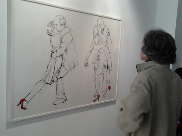 Obra de Concha Vidal en la galería Xavier Fiol para Art Brunch.En 5 minutos comienza la performance