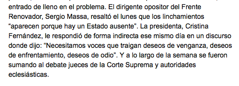 capitanintriga's tweet photo. El País dice que CFK pidió "voces que traigan deseos de venganza, de enfrentamiento, de odio” http://t.co/WVTvWPuweo http://t.co/DNgetQU9aN
