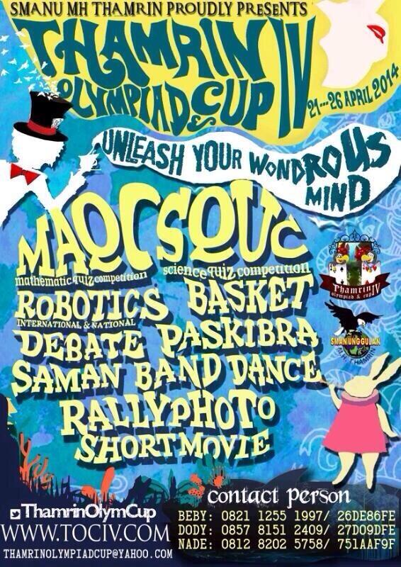 HaiMagazine's tweet photo. Yuk segera daftar Thamrin Olympiad & Cup IV. Pendaftaran ditutup 17 April 2014 @thamrinolymcup #tociv http://t.co/bsgF2SpJDr