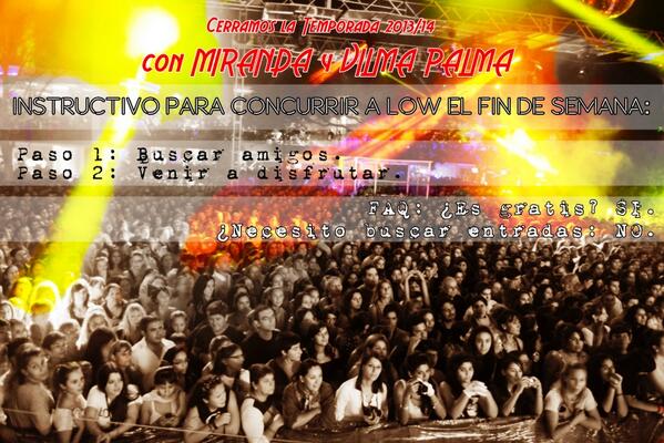 LowSunchales's tweet photo. Cerramos la temporada esta noche... Miranda + Vilma Palma GRATIS en Low Sunchales. http://t.co/ZrzbtAKQwE