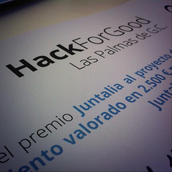 hectormunozg's tweet photo. Ya tenemos premio @juntalia en #H4GLPA ha sido difícil elegir. Ahora mismo lo hacemos oficial :-) @H4GLPA http://t.co/M4uhybxkxP