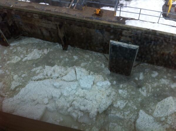 darrellmunro's tweet image. Attempting to dock at North Sydney. 6 hours late because of ice. Too much ice to get close enough