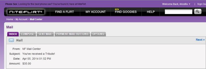 Its small, but still a nice way to start my day. Have u sent a Tribute to ur fav Camgoddess Today?? http://t
