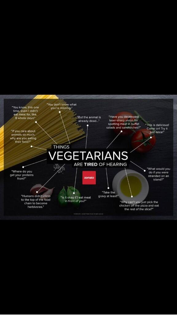 MadOverAds's tweet photo. Things Vegetarians are tired of hearing http://t.co/ajZhPoN48T