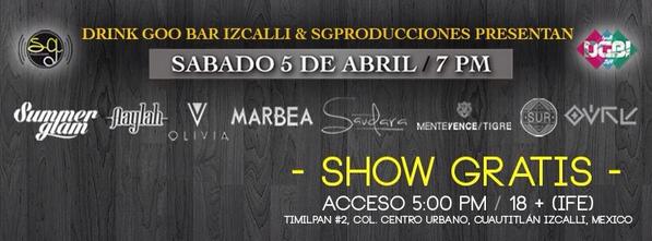 SummerGlamRock's tweet photo. Hoy hoy hoy!!!!! Nos vemos en drink goo bar en cuautitlan izcalli #nonosdetenemos http://t.co/0GbUIFJ9Zr