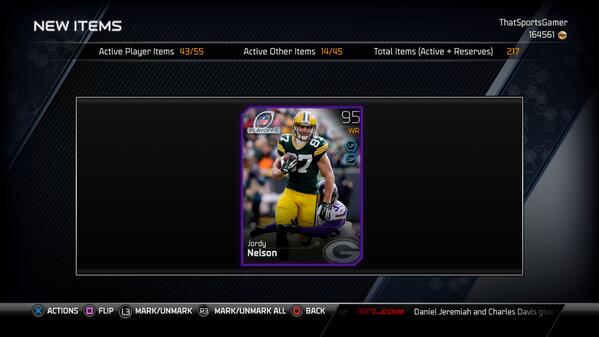 ThatSportsGamer's tweet image. 95 Jordy Nelson @easports_mut Playoff Card Giveaway - RT &amp;amp; Follow / Winner at 9pm ET Monday (4/7/14) #PS4share