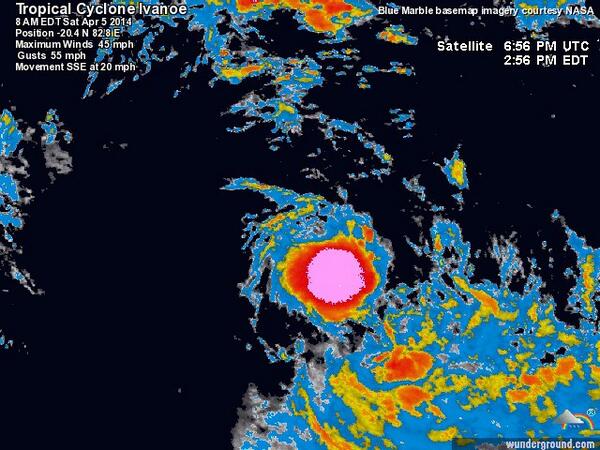 ChaacTlaloc's tweet photo. Indico sur: Ciclon tropical #Ivanoe con vientos de 110km/h http://t.co/GqnrjoAnHa