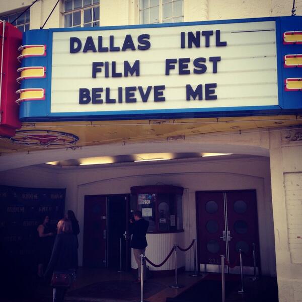 klschlomer's tweet photo. “@BelieveMeFilm: Our 1st show at the Dallas International Film Festival! #DIFF http://t.co/ZBEauurNJj”Wish I was there! Can't wait to see it