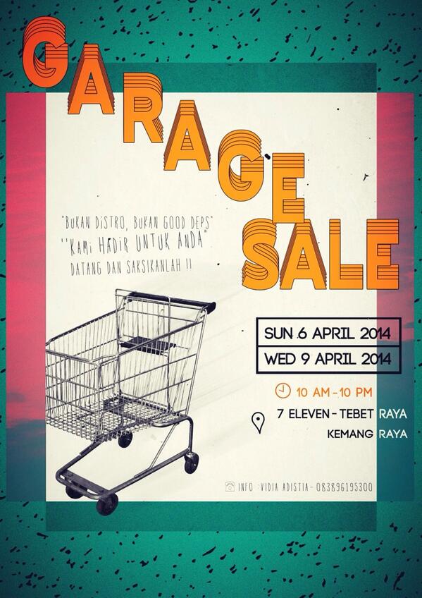 Halo teman-teman. Kita hari ini ngadain garage sale di 711 Tebet Raya. Barangnya bagus2 dan harga terjangkau loh 😊