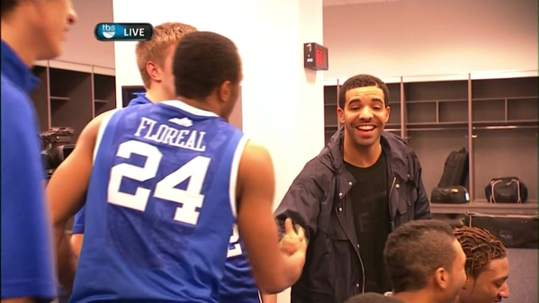 Drake with the Cats RT <a href="/SBNationGIF/">SB Nation GIF</a>: Drake is here to validate your win, Kentucky.