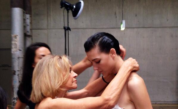 Final touches with @mnyau and @RedkenAustralia backstage at #MBpresents <a href="/CarlaZampatti/">Carla Zampatti</a> #MBFWA
