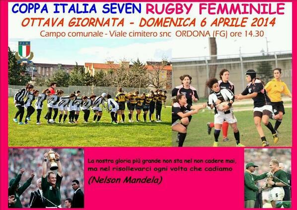 _GdR's tweet photo. Oggi ad #Ordona ottava giornata di Coppa Italia Seven Femminile 
@PantheressRugby http://t.co/PDHFxP7b7B