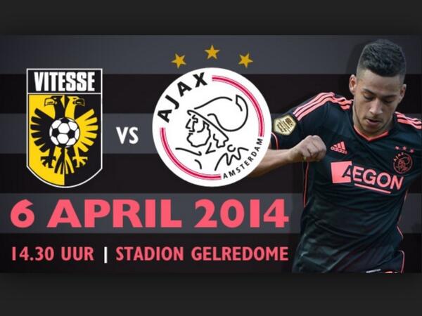 Vandaag om 14.30 uur de wedstrijd Vitesse - Ajax! Spannend! Deze wil je niet missen! Tot straks in Café 't Spui-tje!