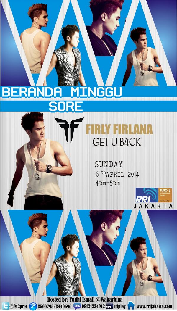 RRIPro1Jakarta's tweet photo. #BerandaMingguSore w/ @FirlyFirlana stay tune... jam 4 sore ini...hosted by @Waharjuna http://t.co/Htd3r3AaxX