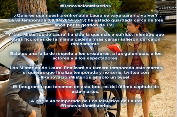 #RenovaciónMisterios @CarlosVilaSexto <a href="/inspectorlebrel/">Javier Holgado</a> <a href="/LauraPamplonaOf/">Laura Pamplona</a> @OTarrason <a href="/grupoboomerang/">Grupo Boomerang TV</a> <a href="/rtve/">RTVE</a> RT!