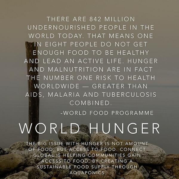 iConnectGlobal's tweet photo. There are 842 million undernourished people in the world today. That means one in eig... http://t.co/fdopBSkWYZ http://t.co/7XxWqcpp9U