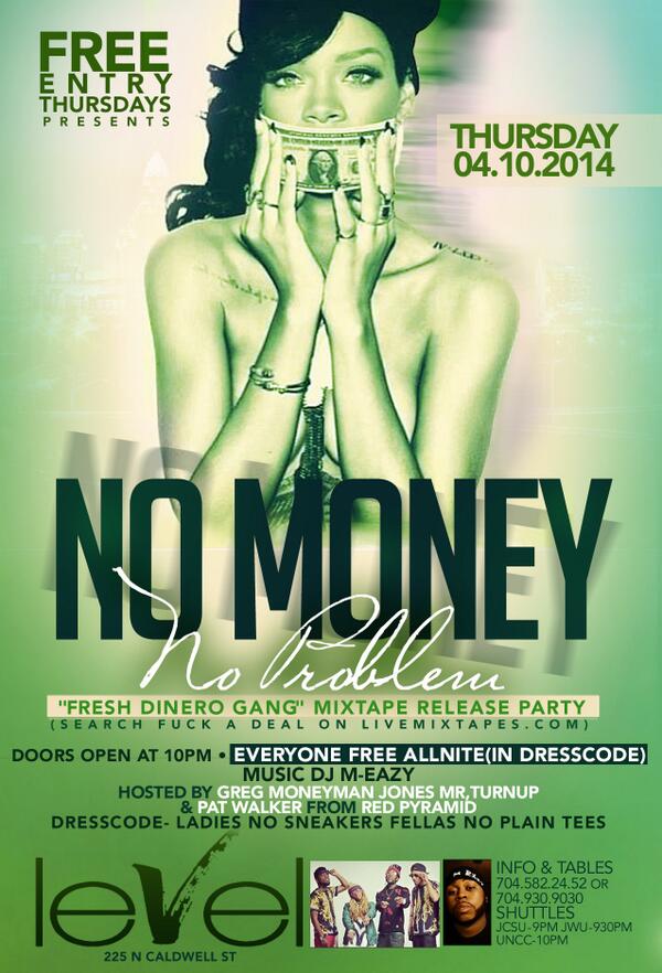MONEYMANJONES's tweet photo. @Janette_juarez THIS Thursday #LEVELcharlotte | #FreeEntryThursdays | EVERYBODY FREE ALLNIGHT info 7045822452 http://t.co/ZX4rLUAcrr