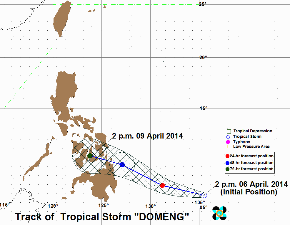 Tropical Storm Domeng track